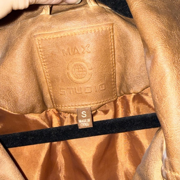 Brown Faux Leather Jacket - Picture 4 of 4